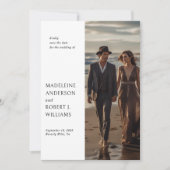 Minimalistische Slim Fotosjabloon Bruiloft Opslagd Save The Date (Voorkant)