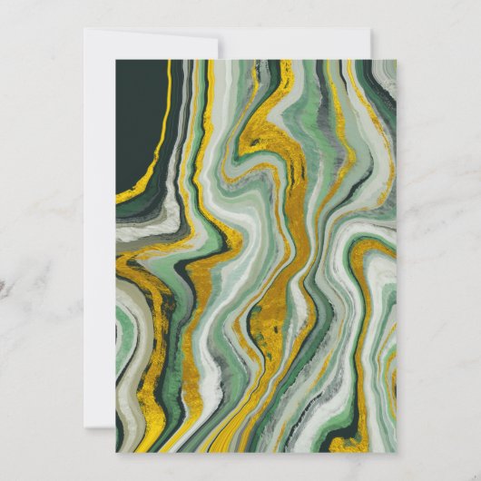 Minimalistische smaragdgroen en goud 18e verjaarda kaart (Achterkant)