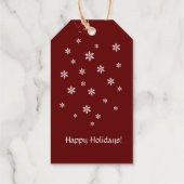 Minimalistische sneeuw gepersonaliseerd bordeauxro cadeaulabels (Achterkant)