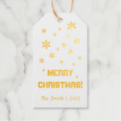 Minimalistische sneeuw gepersonaliseerd bordeauxro cadeaulabels (Voorkant)