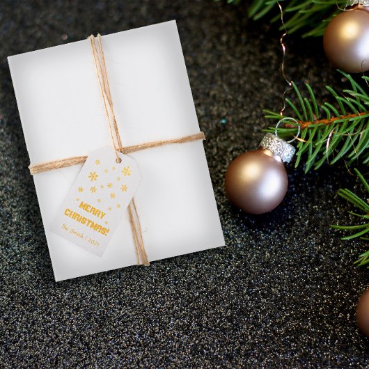 Minimalistische sneeuw gepersonaliseerd bordeauxro cadeaulabels