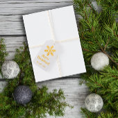 Minimalistische sneeuw gepersonaliseerd paarse cadeaulabels