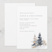 Minimalistische Sneeuwbomen Winter Wedding Kaart (Voorkant / Achterkant)