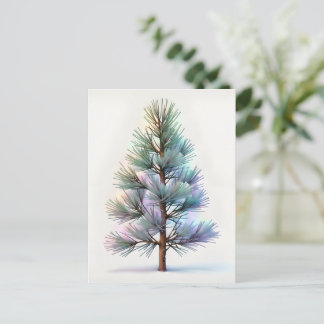 Minimalistische Sneeuwige Pijnboom Briefkaart