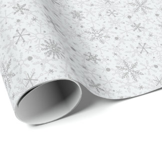 Minimalistische sneeuwvlokken grijs Kerstmis Cadeaupapier