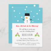 Minimalistische Snowman-kerstfeestdagen Kaart (Voorkant / Achterkant)