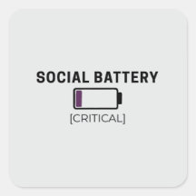 Minimalistische Social Battery Low Sticker