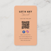 Minimalistische Soft Oranje QR-code Verbind met on Visitekaartje (Voorkant)