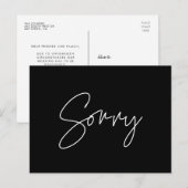 Minimalistische Sorry bruiloft update Briefkaart (Voorkant / Achterkant)