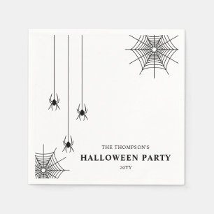 Minimalistische spinnen en spinnenweb Halloween Servet