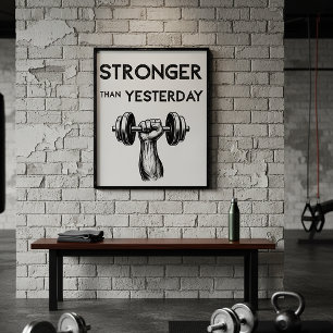 Minimalistische sportzaalquote poster