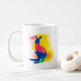Minimalistische Spray Paint Kangaroo Silhouet Koffiemok