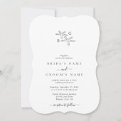 Minimalistische Starfish Beach Monogram bruiloft Kaart (Voorkant)