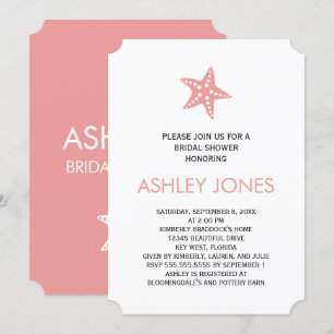 Minimalistische Starfish Bridal Shower Invitation, Kaart