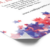 Minimalistische sterren rood en blauw 4th van juli foto afdruk (Hoek)