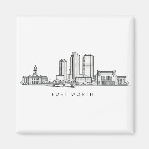 Minimalistische sterrenlijn kunst van Fort Worth Magneet