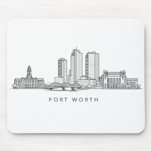 Minimalistische sterrenlijn kunst van Fort Worth Muismat