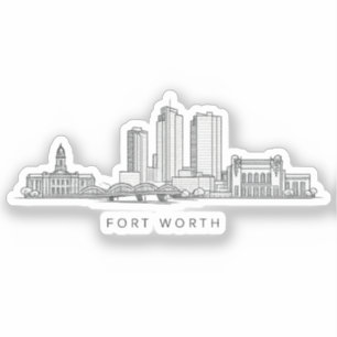 Minimalistische sterrenlijn kunst van Fort Worth Sticker