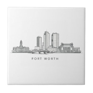 Minimalistische sterrenlijn kunst van Fort Worth Tegeltje
