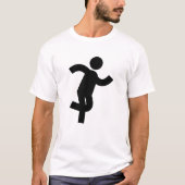 Minimalistische Stick Figuur Icon T-shirt Run man (Voorkant)