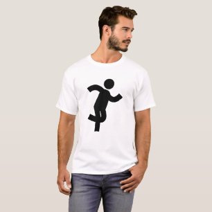 Minimalistische Stick Figuur Icon T-shirt Run man
