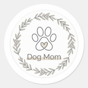 Minimalistische sticker met hondenmoeder pootafdru