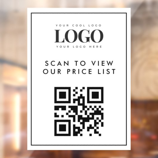 Minimalistische sticker met logo QR-code scan prij (Vel 2)