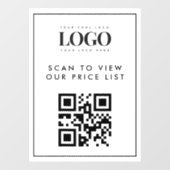 Minimalistische sticker met logo QR-code scan prij (Vel)
