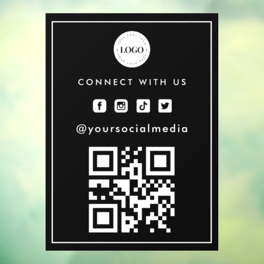 Minimalistische sticker met logo QR-code scan soci (Vel 3)