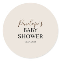 Minimalistische Sticker rond Baby shower