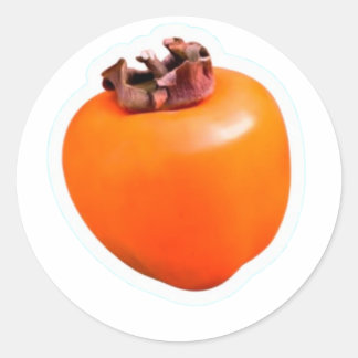 Minimalistische sticker van rijpe kaki vrucht, sch
