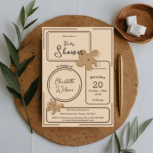 Minimalistische stijl bloem notities baby shower kaart