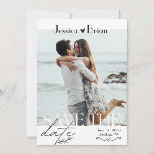 Minimalistische stijl bruiloft   Een foto Save The Date