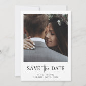 Minimalistische stijl | Eén foto en QR-code Save The Date (Voorkant)