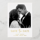 Minimalistische stijl | Eén foto save the date Folie Uitnodiging (Voorkant)