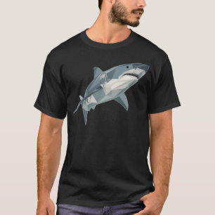 Minimalistische stijl haaienkunst t-shirt