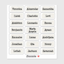 Minimalistische stijl meerdere naamstickers sticker