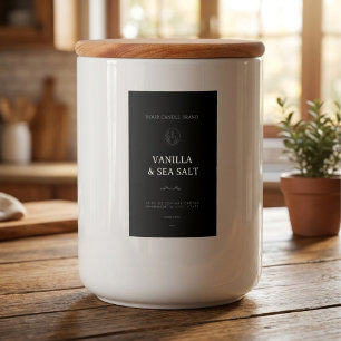 Minimalistische stijlvolle chic zwart-wit voedsel voedselcontainer etiket