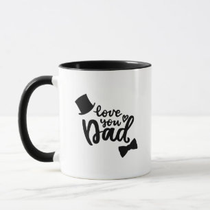 Minimalistische stijlvolle monochrome Love You Dad Mok