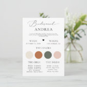 Minimalistische stijlvolle script bruidsmeisje-inf kaart (Staand voorkant)