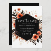 Minimalistische stijlvolle terracotta bruiloft save the date (Voorkant / Achterkant)
