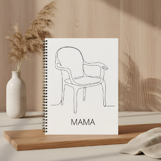 Minimalistische stoel van steunlijn Kunst voor moe Notitieboek