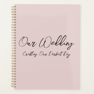 Minimalistische Stof Roze Huwelijk Planner