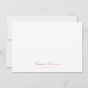 Minimalistische Stof Roze Kalligrafie Script Bruil Notitiekaartje