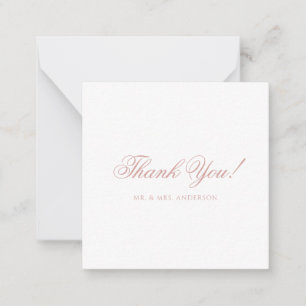Minimalistische Stof Roze Script Trouw Dank Je Wel Notitiekaartje