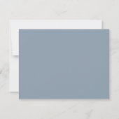 Minimalistische Stofblauwe Trouwupdate Downsizen Aankondiging (Achterkant)