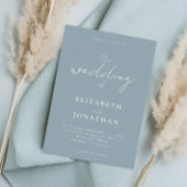 Minimalistische stoffige blauwe elegante kalligraf kaart