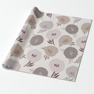 Minimalistische stoffige roos en taupe handgeteken cadeaupapier