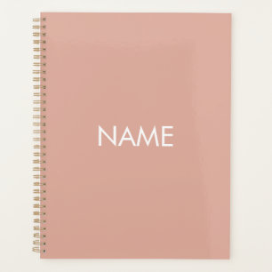 Minimalistische stoffige roze aangepaste jaartal t planner