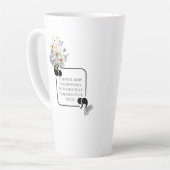 Minimalistische stoïcijnse innerlijke vrede geïllu latte mok (Linkerhoek)